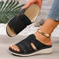 thumbnail image 1 of Quaouag Clogs For Women Open Toe Wedge Sandals With Arch Support Dress Slip On Mules Comfortable Hollow Out Orthopedic Sandals Wide Width Summer Clogs, 1 of 7