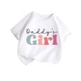 thumbnail image 1 of Quaouag Daddy's Girl T-Shirt, Girls Short Sleeve T-Shirts Letter Graphic Tees Shirts Summer Cute Cotton Tops, 1 of 5