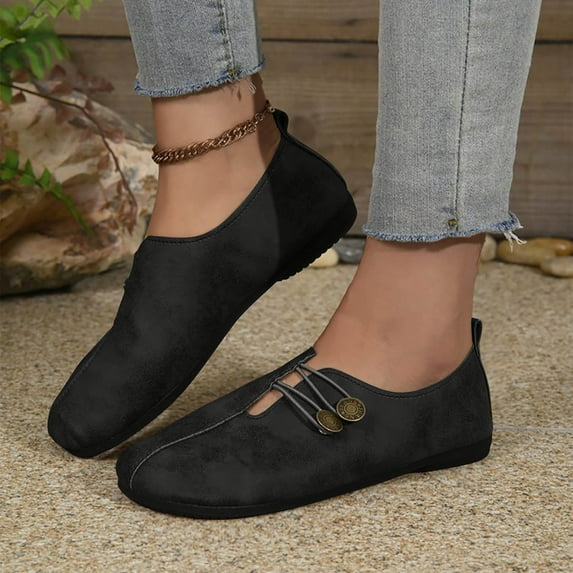 Quaouag Flats Shoes for Women Dressy Comfortable Round Toe Ballet Flat Shoes Non Slip Business Work Loafer Shoes Casual Shoes