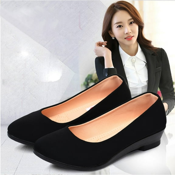 Quaouag Flats for Women Dressy Comfortable, Ballet Flat,Black Nude Flats Shoes