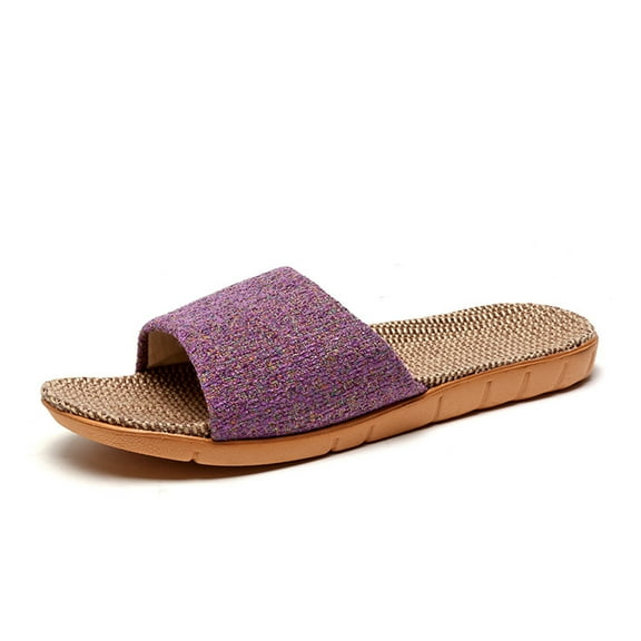 Quaouag Flax Tatami Slippers No Slip Indoor Slippers Open Toe