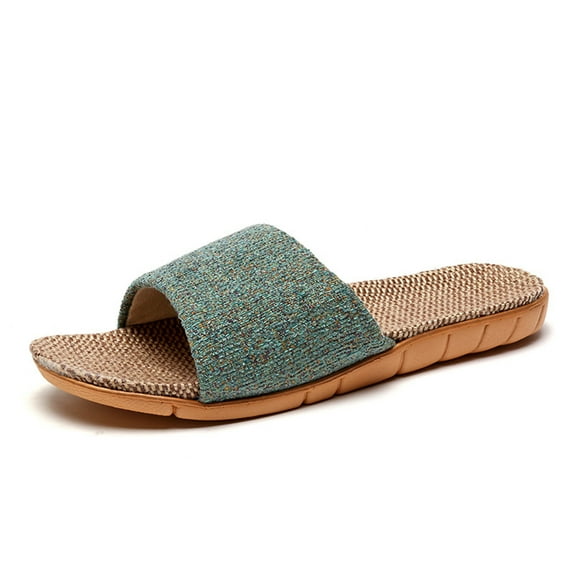 Quaouag Flax Tatami Slippers No Slip Indoor Slippers Open Toe