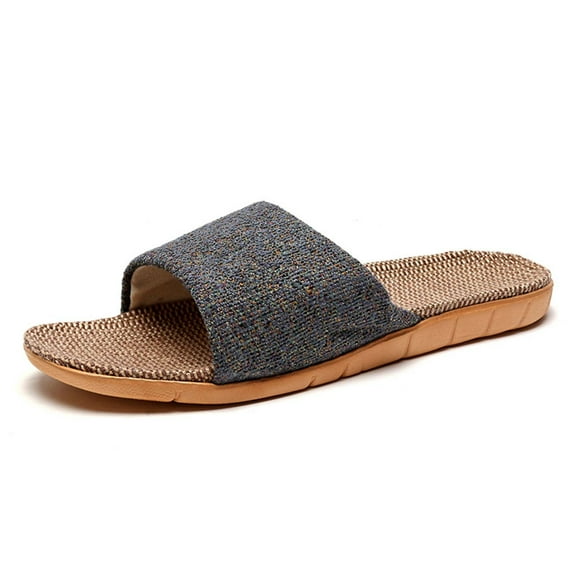 Quaouag Flax Tatami Slippers No Slip Indoor Slippers Open Toe