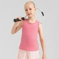 thumbnail image 1 of Quaouag Girls Cotton Racerback Tank Tops Cute Basic Dance Sleeveless Shirts Crewneck Loose Yoga Blouses Tees 5-12 Years, 1 of 5