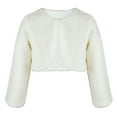 thumbnail image 1 of Quaouag Girls Cozy Faux Fur Childrens Kids Bolero Shrug Jacket Wrap Coat, 1 of 4