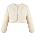 thumbnail image 1 of Quaouag Girls Cozy Faux Fur Childrens Kids Bolero Shrug Jacket Wrap Coat, 1 of 4