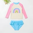 thumbnail image 1 of Quaouag Girls Swimsuits Long Sleeve Rash Guard for Kids Girls Hawaiian Swim Shirts UPF 50+ Sun Protectio Multicolor 4,5,6,7,8, 1 of 9