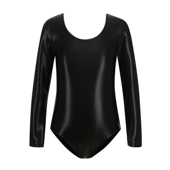 Quaouag Gymnastics Leotard for Girls Long Sleeve Tumbling Outfit Sparkly Athletic Dance Bodysuit
