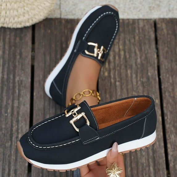 Quaouag Loafers for Women Business Casual Shoes Comfortable & Lightweight Penny Loafers Slip On Work Flats