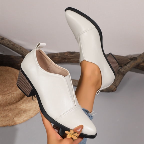 Quaouag Loafers for Women Dress Shoes Slip On Shoes Low Heel Casual Work Office Dressy Shoes