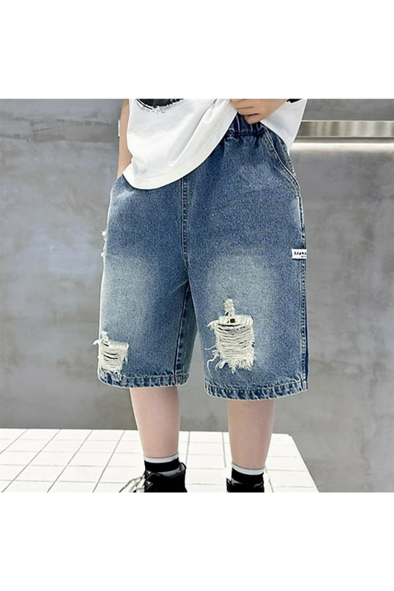 Men's Casual Washed Denim Shorts Summer Ripped Distressed Relaxed Fit Shorts Fashion Baggy Jean Shorts