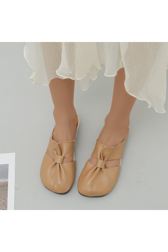 Mules for Women Flats Comfortable Soft Memory Foam Insole Fox Pointed Rivet Mule Shoes