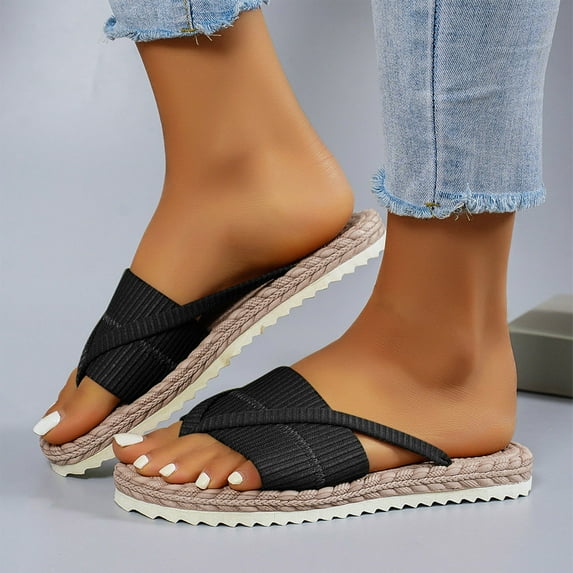 Quaouag Sandals Slides Womens Open Toe Mule Slip On Slide Shoes