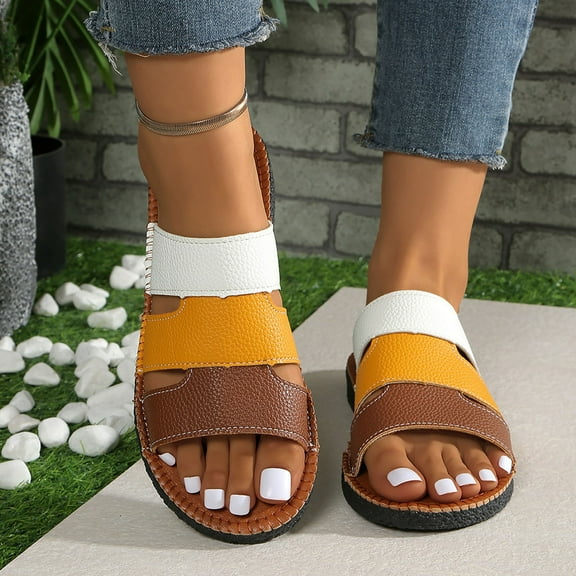 Quaouag Sandals Slides Womens Open Toe Mule Slip On Slide Shoes