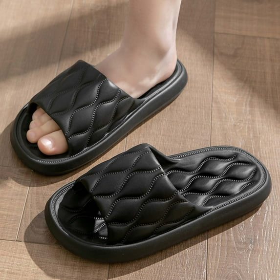 Quaouag Shower Slippers for Women and Men, Bathroom Shoes House Slip-on Slides, Home Beach Wear Pool Sandals, Non-Slip Ultra Lightweight Soft Sole Indoor Open Toe Garden Footwear