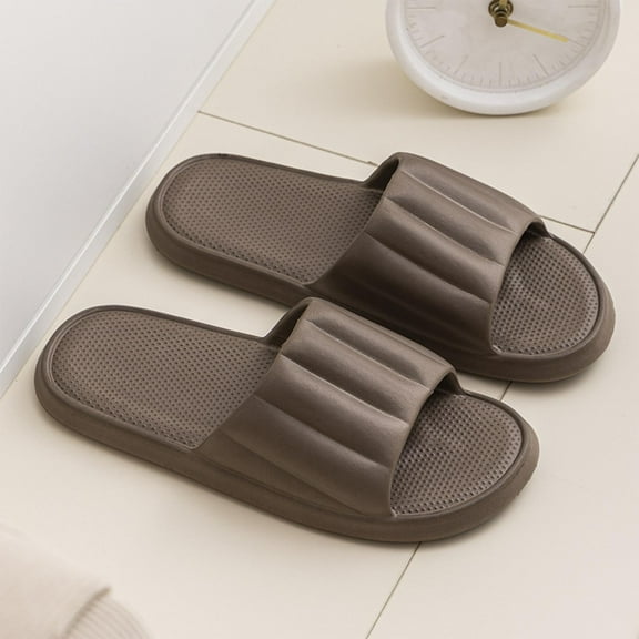 Quaouag Shower Slippers for Women and Men, Bathroom Shoes House Slip-on Slides, Home Beach Wear Pool Sandals, Non-Slip Ultra Lightweight Soft Sole Indoor Open Toe Garden Footwear