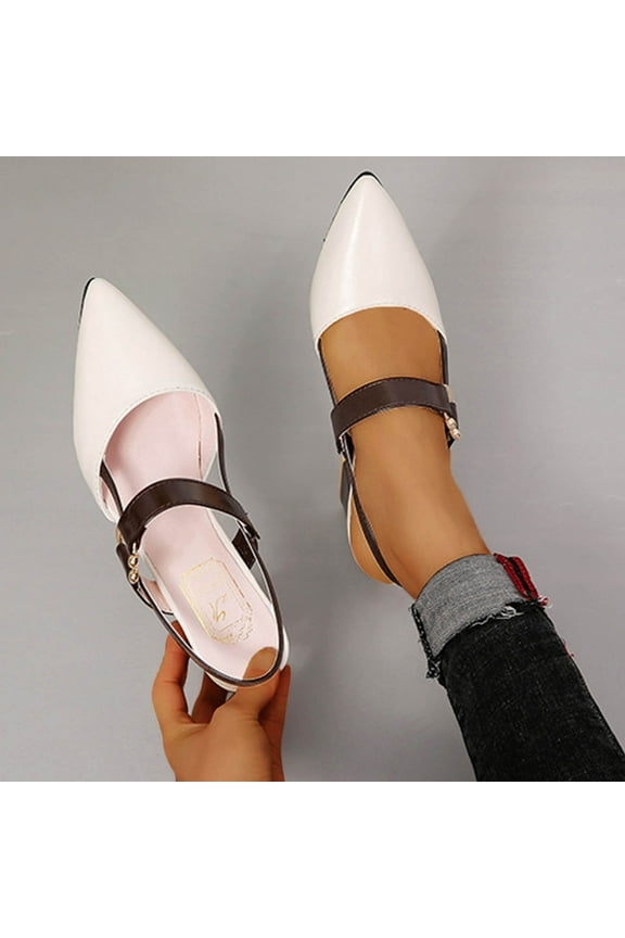 Slingback Heels for Women Strap Closed Round Toe Heels Dress Casual Party Work Office Pumps