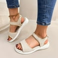 thumbnail image 1 of Quaouag Summer Sandals for Women Extra Wide Beach Breathable Comfortable Mesh Hollow Mesh Sandls Orthopedic Shoes, 1 of 7