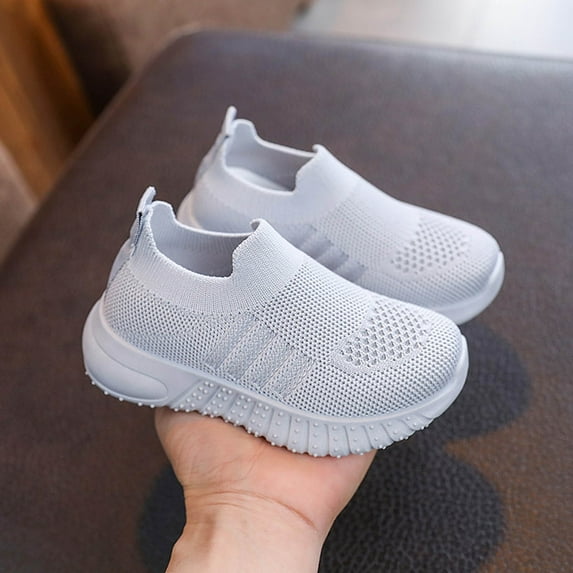 Quaouag Toddler Boys Girls Sneaker Slip On Shoes Kids Lightweight Breathable Walking Shoes