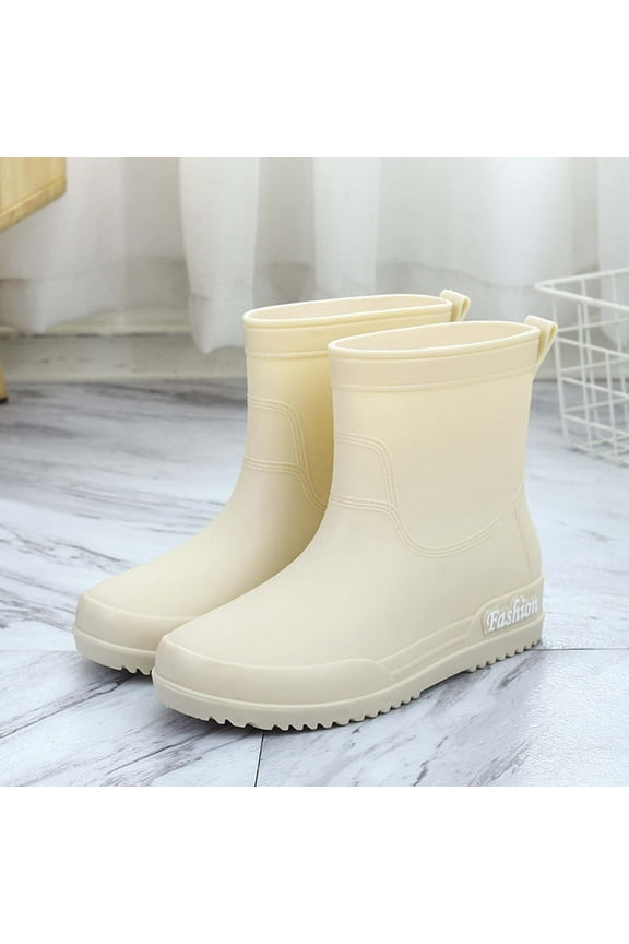 Waterproof Womens Rain Boots insulated,Lightweight Rubber fashion Boots in Gardening,Warm and Comfortable Wide Calf Rain Boots with Glossy in Outdoor