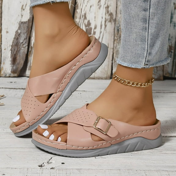 Quaouag Women Arch Support Slides Orthotic Walking Sandals Orthopedic Sandals