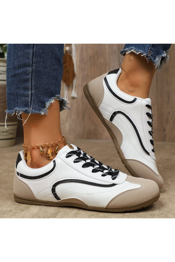 Women Classic Retro Gum Sole Fashion Sneakers Casual Tennis Skate Shoe Genuine Leather Walking Footwear Anti Slip Trainers