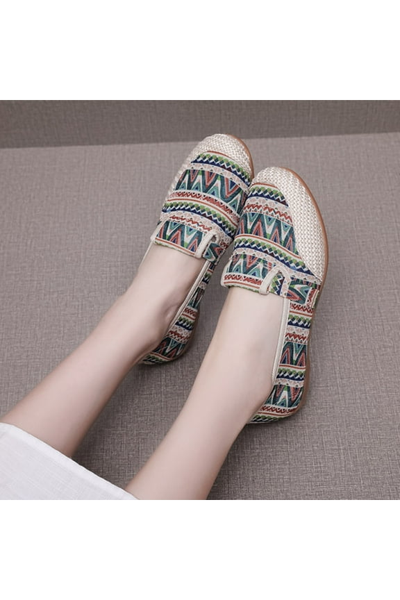 Women's Casual Canvas Loafer Slip On Lightweight Comfort Travel Walking Espadrille Flats Shoes