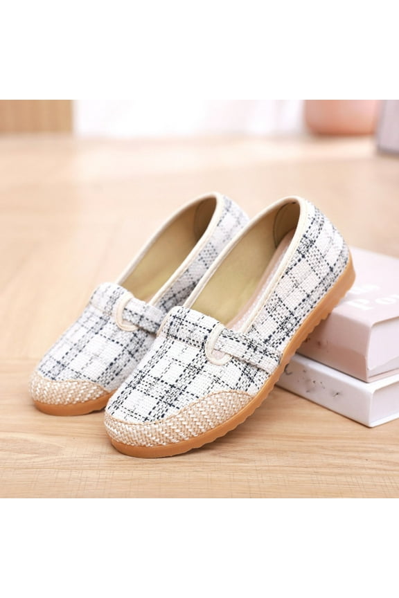 Women's Casual Canvas Loafer Slip On Lightweight Comfort Travel Walking Espadrille Flats Shoes