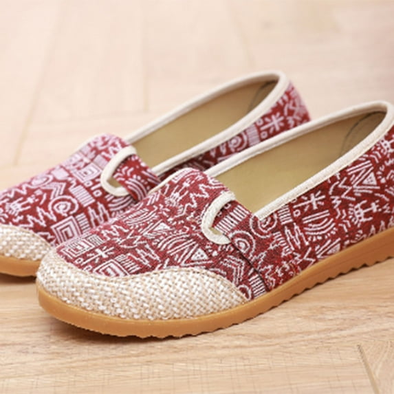 Quaouag Women's Casual Canvas Loafer Slip On Lightweight Comfort Travel Walking Espadrille Flats Shoes