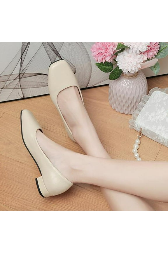 Women's Flats, Round Toe Ballet Flats, Comfortable Slip-on Dressy Business Casual Work Office Ballerina Flat Dress Shoes