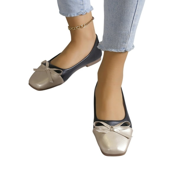 Quaouag Women's Flats, Round Toe Ballet Flats, Comfortable Slip-on Dressy Business Casual Work Office Ballerina Flat Dress Shoes