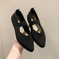 thumbnail image 1 of Quaouag Women's Flats Shoes Pointed Toe Knit Washable Ballet Comfortable Dressy Mary Jane Flat, 1 of 5