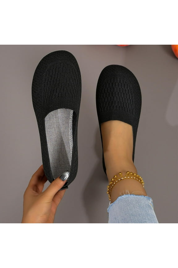Women's Flats Slip On Go Walk Shoes for Women Comfortable Walking Sneakers Knit Low Wedge Dressy Ballet Shoes Zapatos para Mujer