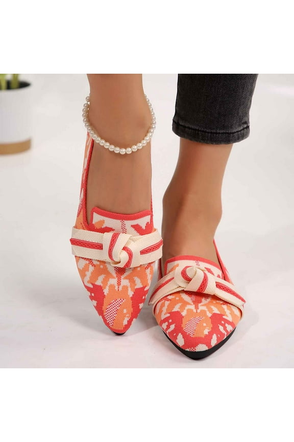 Women's Flats Slip on Pointed-Toe Flats Shoes with Arch Support Counter Padding Washable Ballet Shoes for Work