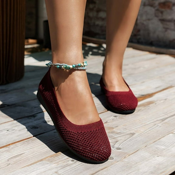 Quaouag Women's Mesh Flats Shoes Dress Shoes for Women Flats Shoes Comfortable Memory Foam Flats Shoes Wide Toe Box Comfortable Walking Shoes