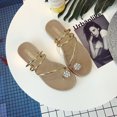 thumbnail image 1 of Quaouag Women's Rhinestone Sandals Slide Glitter Bling Casual Sandal Flat Open Toe Sparkle Slides, 1 of 3