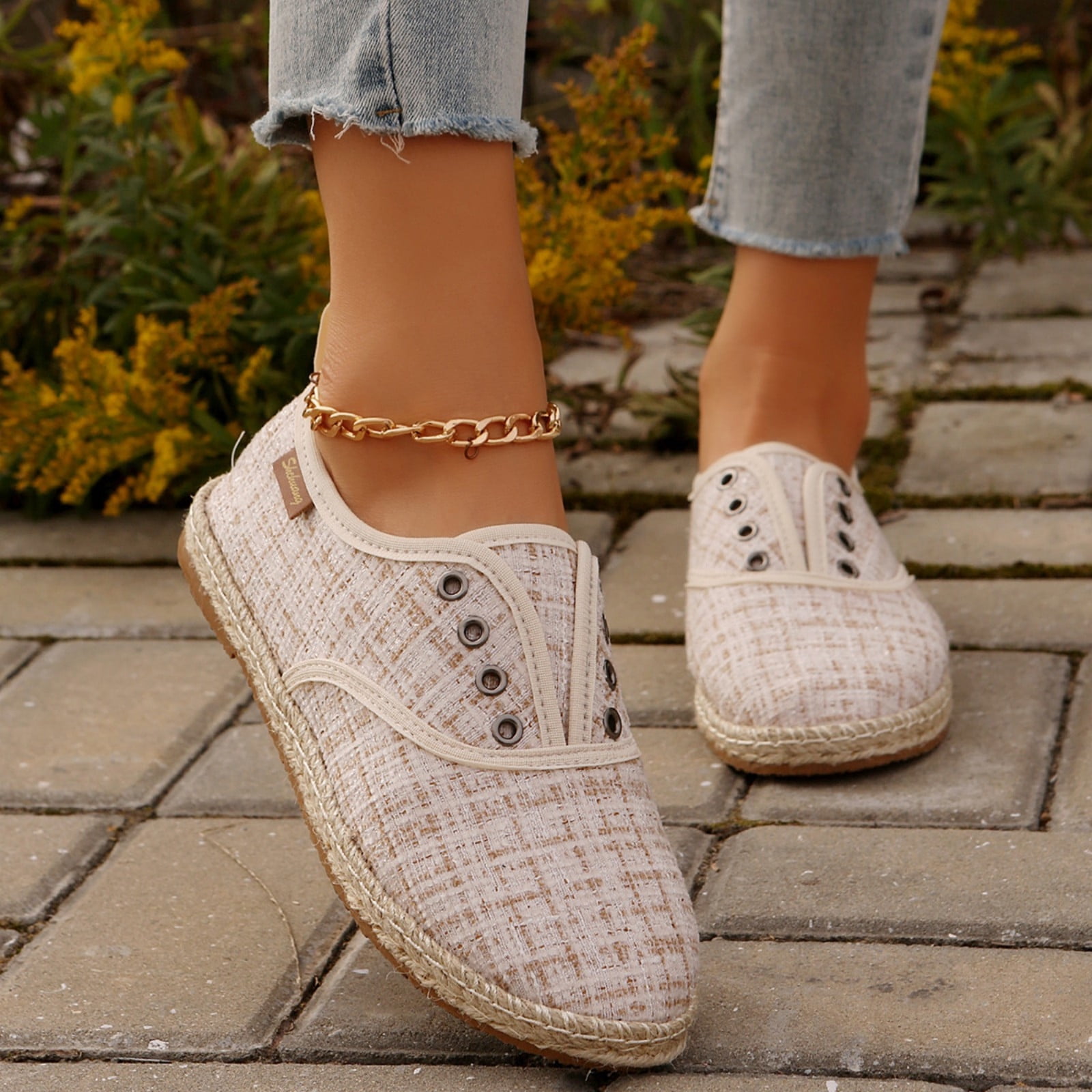 Oyedens Ballet Flats for Women Glitter Silver Gold Dance Shoes