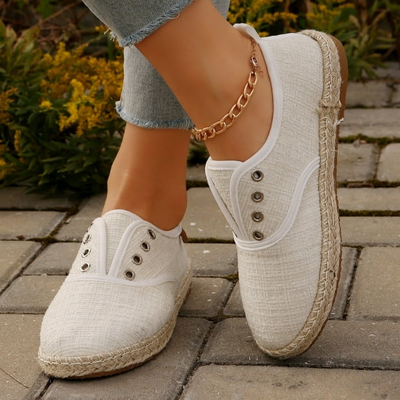 Quaouag Women's Sneaker Low Top Canvas Fashion Slip on Shoes