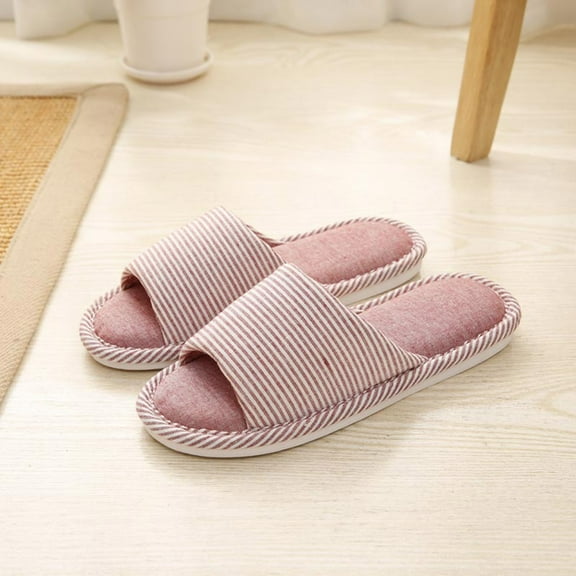 Quaouag Women's Summer Slippers Flax Cross House Shoes Indoor Breathable Outdoor Sandals