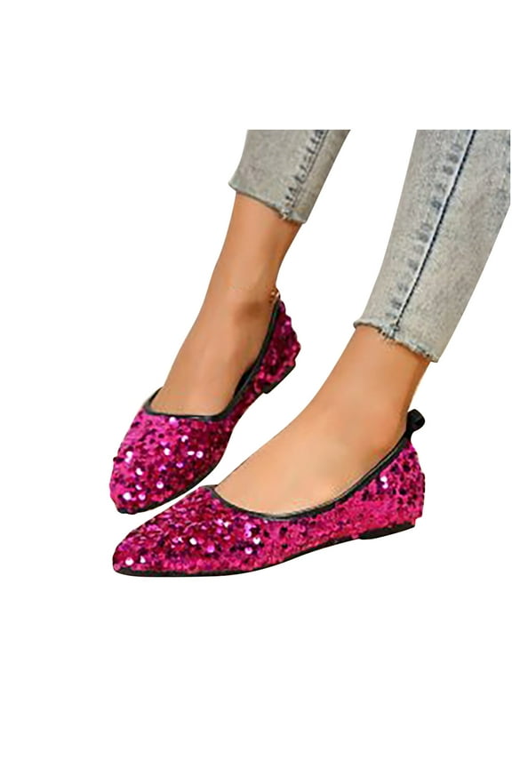 Women's Super Sparkle Bling Party Ballets Wedding Bridal Shiny Dress Flats Rhinestone