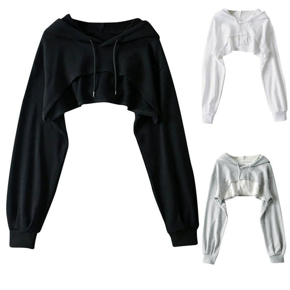 Quaouag Womens Oversized Hoodies Fleece Sweatshirts Casual Long Sleeve Drawstring Waffle Pullover Tops Loose Hooded Sweatshirt with Pocket