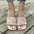 thumbnail image 1 of Quaouag Womens Sequin Slide Sandals Sparkle Fancy Flat Slippers Shiny Slip-on Shoes Summer Slide Sandals Flip Flops, 1 of 9