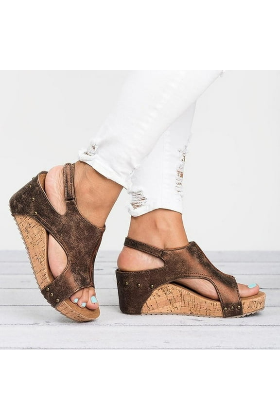 Womens Wedges, Featuring Corkys EVA Foam Cushioned Insoles, A 2.5 Inch Heel, Lightweight For All Day Wear, And Hook And Loop Closure