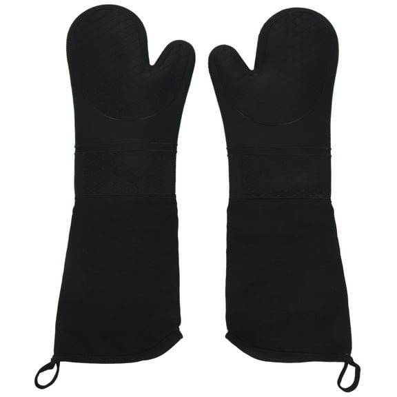 Quaqdae 1 Pair Professional Silicone Oven Mitts Baking Gloves Elbow Length Heat Resistant