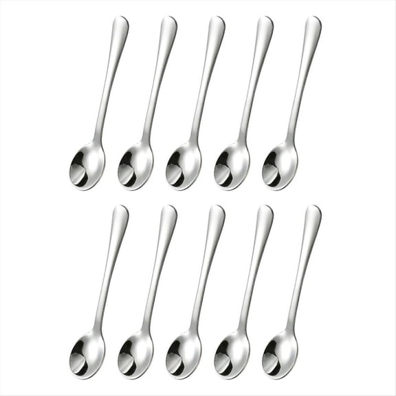 Quaqdae 10 PCS Condiment Spoons Stainless Steel Mini 3 Inches Cute Small Silver Tiny Spoon for Powder Spices Jars