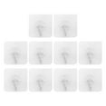 thumbnail image 1 of Quaqdae 10 Packs Reusable Adhesive Hooks,Transparent Heavy Duty Wall Hooks with , Waterproof and Oilproof for Bathroom, Bedroom, Kitchen, Refrigerator Door, Wall and Ceiling, 1 of 4