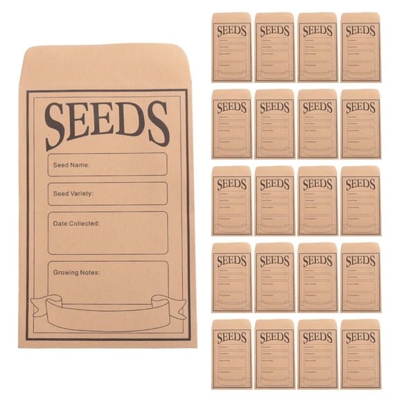 Quaqdae 100PCS Seed Packets Envelopes: Self Sealing Kraft Small Envelopes for Storage Resealable Saving