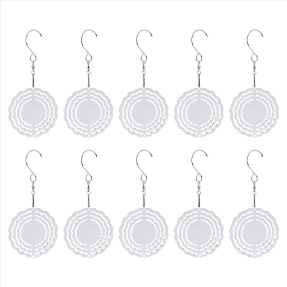 Quaqdae 10Pcs 3 Inch Sublimation Wind Spinner Blanks 3D Spinners Hanging for Indoor Outdoor Garden Decoration