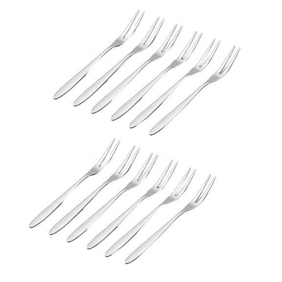 Quaqdae 12 Pcs Dessert Forks,5.1 InchStainless Steel Mini Salad Fruit Fork Tasting Forks Cocktail