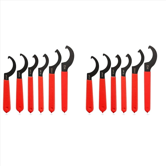 Quaqdae 12 Pieces Spanner Wrench Set Adjustable Coilover Wrench Spanners Hook Wrenches Tools Coilover Wrench Steel Spanner